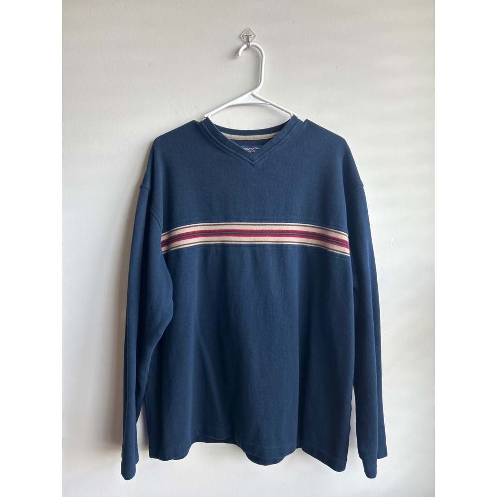 Roundtree & Yorke Blue V-Neck Long Sleeve Sweater Mens XL